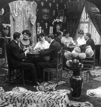 "Playing Cards at the Parlor Table"